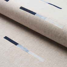 Load image into Gallery viewer, Schumacher Overlapping Dashes Fabric 74031 / Navy