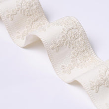 Load image into Gallery viewer, Schumacher Noelia Embroidered Tape Trim 74158 / White