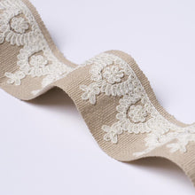 Load image into Gallery viewer, Schumacher Noelia Embroidered Tape Trim 74159 / Natural