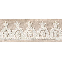 Load image into Gallery viewer, Schumacher Noelia Embroidered Tape Trim 74159 / Natural