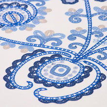 Load image into Gallery viewer, Schumacher Estrella Embroidery Fabric Porcelain 74454