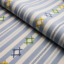 Load image into Gallery viewer, Schumacher Rhodes Stripe Fabric 74462 / Sky