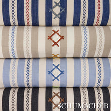 Load image into Gallery viewer, Schumacher Rhodes Stripe Fabric 74462 / Sky