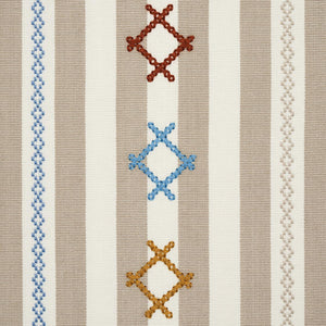 Schumacher Rhodes Stripe Fabric 74463 / Neutral