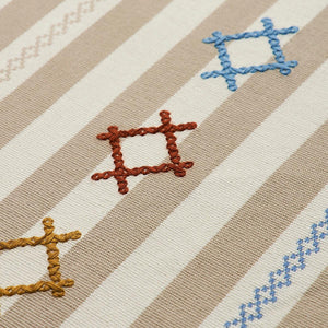 Schumacher Rhodes Stripe Fabric 74463 / Neutral
