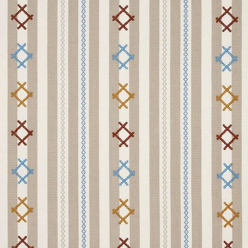 Schumacher Rhodes Stripe Fabric 74463 / Neutral