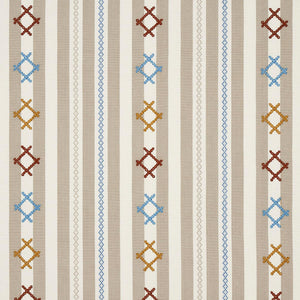 Schumacher Rhodes Stripe Fabric 74463 / Neutral
