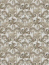 Load image into Gallery viewer, Linen Cotton Ivory Black Brown Grey Botanical Tropical Palm Tree Upholstery Drapery Fabric FB