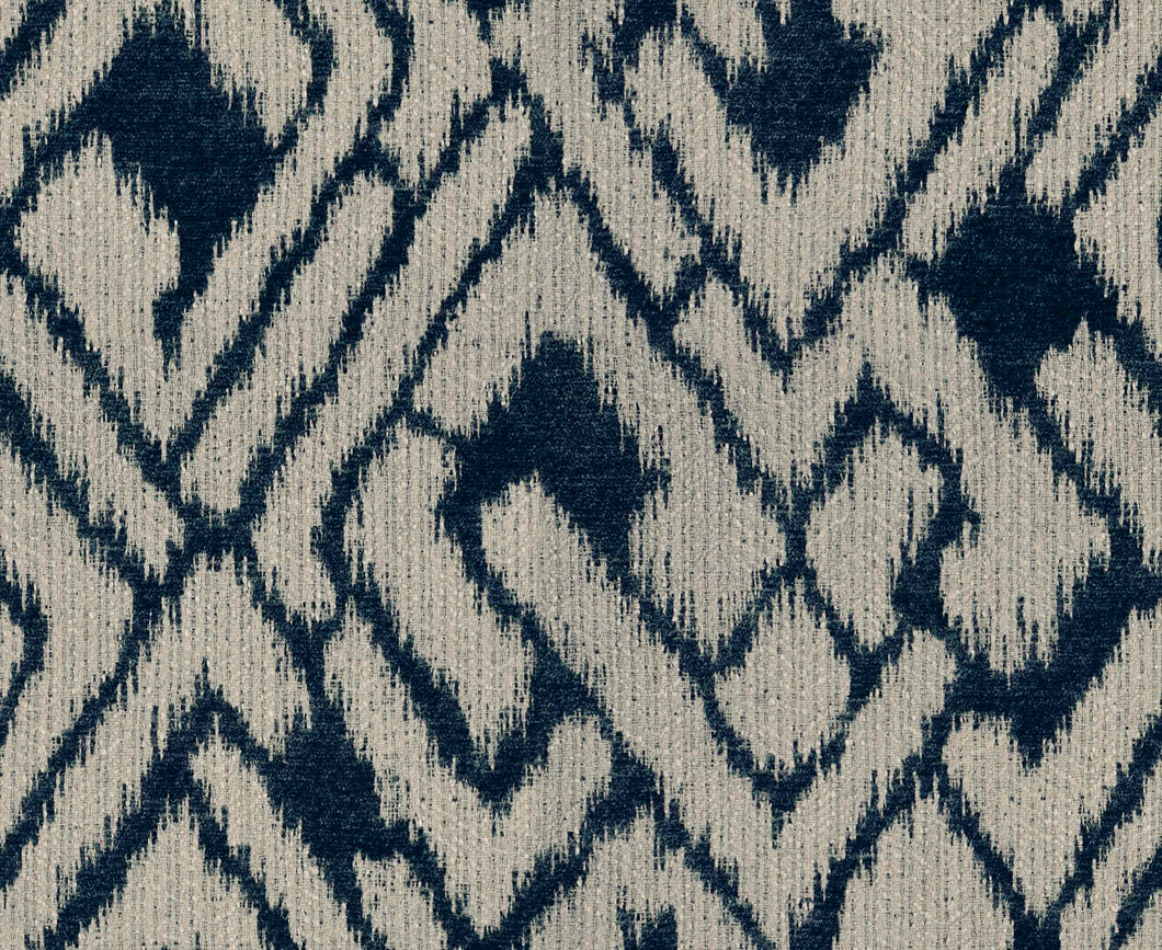 Kiddo Indigo Navy Blue and White Woven Upholstery Fabric Small