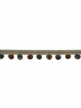 Load image into Gallery viewer, 1.5" Wide Taupe Tan Brown Pom Pom Fringe Tape