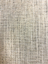 Load image into Gallery viewer, 1,8 Yard of Designer Cream Charcoal Grey MCM Mid Century Modern Tweed Chenille Upholstery Fabric WHS 4597