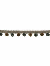 Load image into Gallery viewer, 1.5" Wide Taupe Tan Brown Pom Pom Fringe Tape