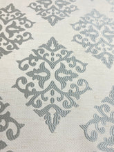 Load image into Gallery viewer, Silver Grey Damask Medallion Drapery Fabric WHS 5189