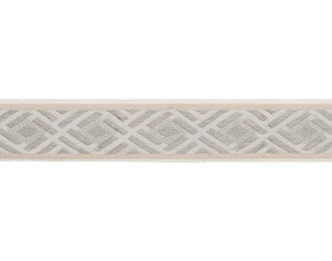 2.5" Wide Grey Beige Geometric Drapery Tape Trim