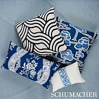Load image into Gallery viewer, Schumacher Ashoka Tape Trim 76294 / Ivory &amp; Blue