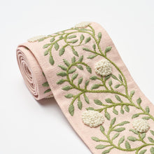 Load image into Gallery viewer, Schumacher Ashoka Tape Trim 76296 / Leaf &amp; Blush
