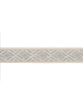 Load image into Gallery viewer, 2.5&quot; Wide Grey Beige Geometric Drapery Tape Trim