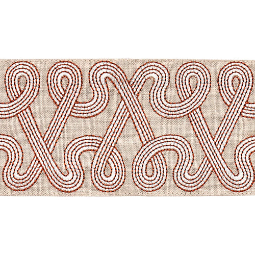 Schumacher Freeform Embroidered Tape Trim 76734 / Clay