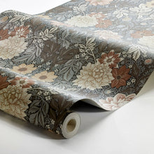 Load image into Gallery viewer, Schumacher Dahlia Garden Wallpaper 7689 / Brown
