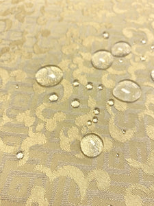 Vintage Beige Yellow Grey Damask Cotton Upholstery Drapery Fabric WHS 5099