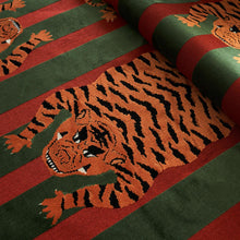 Load image into Gallery viewer, SCHUMACHER JOKHANG TIGER VELVET FABRIC 77235 / RED &amp; GREEN