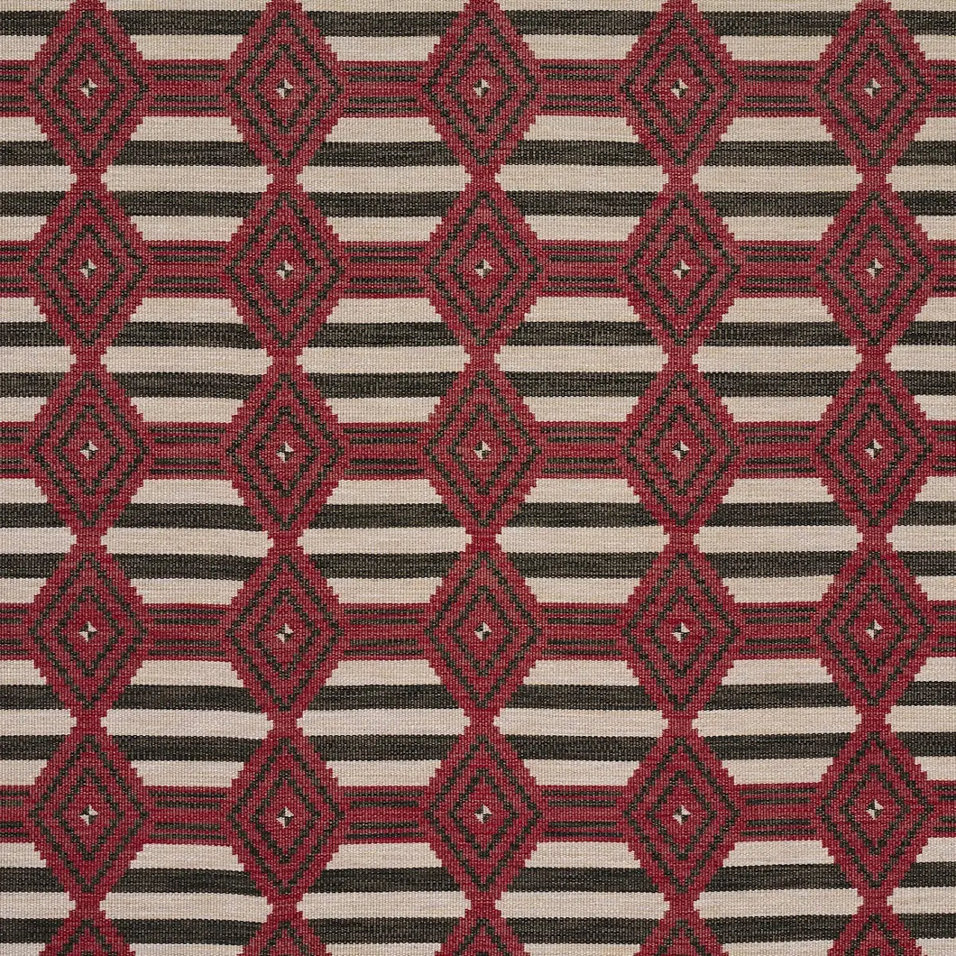 Schumacher Manta Performance Fabric 77444 / Red & Black