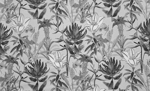 Cotton Aqua Blue Orange Brown Green Lilac Tropical Floral Upholstery Drapery Fabric