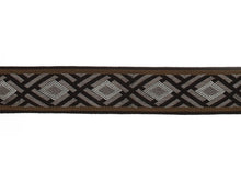 Load image into Gallery viewer, 2.5&quot; Wide Black Brown Charcoal Grey Geometric Drapery Tape Trim