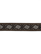Load image into Gallery viewer, 2.5&quot; Wide Black Brown Charcoal Grey Geometric Drapery Tape Trim