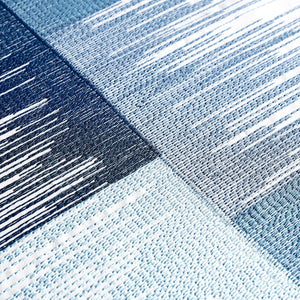 Schumacher Sunburst Stripe Embroidery Fabric 78404 / Blue