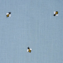 Load image into Gallery viewer, Schumacher Honey Bee Embroidery Fabric 78421 Sky
