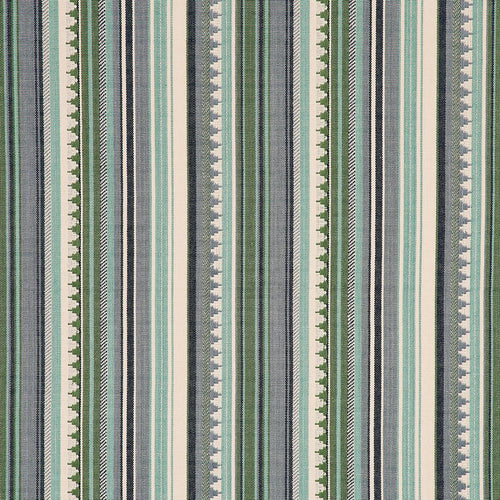 SCHUMACHER ZUNI STRIPE FABRIC 78733 / AQUA