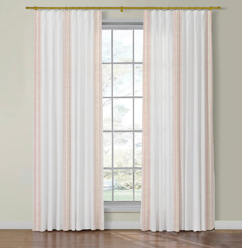  Thibaut Stanley Stripe Semi Sheer Side Drapery Panels