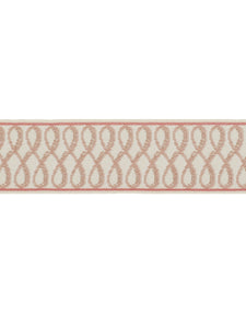 2" Wide Ivory Blush Pink Geometric Drapery Tape Trim