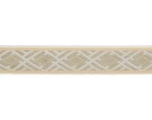 Load image into Gallery viewer, 2.5" Wide Beige Ivory Geometric Drapery Tape Trim