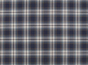 Romo Elbury Indigo Navy Blue Cream Mustard Plaid Upholstery Fabric STA 5104