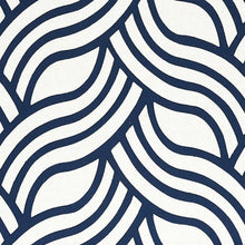 Load image into Gallery viewer, Schumacher Sangomar Appliqué Fabric 79951 Navy