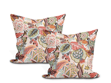 Load image into Gallery viewer, Pair of Custom Made Schumacher Zanzibar Linen Print Pillow Covers - Both Sides