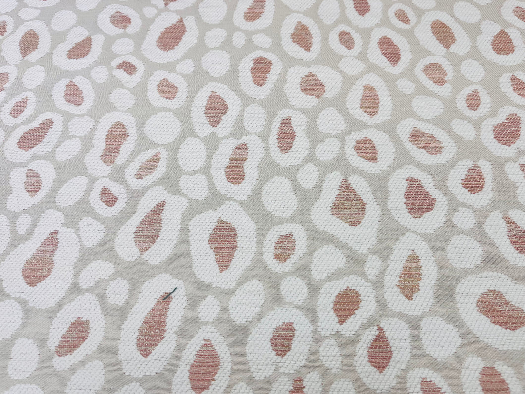 Remnant Thibaut Kenzo Clay Ivory Coral Animal Pattern Cheetah Indoor Outdoor Upholstery Fabric