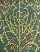 Load image into Gallery viewer, St. Frank Teal Vines Suzani Linen Cotton Floral Upholstery Drapery Fabric STA 5119