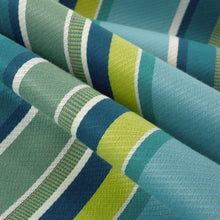 Load image into Gallery viewer, Bella Dura Indoor Outdoor Boardwalk Stripe Teal Green Chartreuse Turquoise Upholstery Drapery Fabric FB
