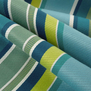 Bella Dura Indoor Outdoor Boardwalk Stripe Teal Green Chartreuse Turquoise Upholstery Drapery Fabric FB