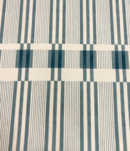 Load image into Gallery viewer, Kelly Wearstler Slate Blue Cream Bandeau  Indoor Outdoor Geom Upholstery Fabric WHS 5192