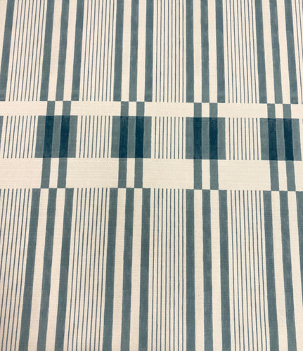 1/2 Yard Kelly Wearstler Slate Blue Cream Bandeau  Indoor Outdoor Geom Upholstery Fabric WHS 5192