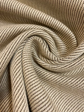Load image into Gallery viewer, 1.5 Yard Designer Water &amp; Stain Resistant Indoor Outdoor Cream Brown Stripe Tweed Upholstery Fabric WHS 4611