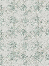 Load image into Gallery viewer, Linen Cotton Cream Taupe Seafoam Floral Drapery Fabric FB