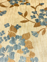 Load image into Gallery viewer, Vintage Water &amp; Stain Resistant Beige Blue Carmel Brown Floral Velvet Upholstery Fabric WHS 5083
