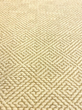 Load image into Gallery viewer, 1.6 Yard Boris Kroll Maiandros Texture Camel Beige Woven Greek Key Geometric Chenille Upholstery Fabric WHS 5101
