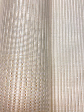 Load image into Gallery viewer, 1.5 Yard Designer Indoor Outdoor Cream Genuine Straw Basketweave Stripe Upholstery Fabric WHS 4616