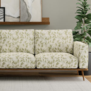 Stain Resistant Cream Olive Green Grey Botanical Upholstery Drapery Fabric